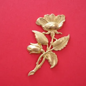Flower  Embellishment  Raw Brass.