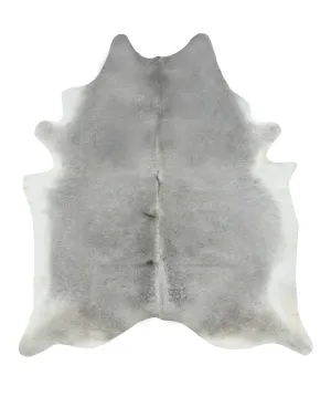 Gray Solid Cowhide Rug - L