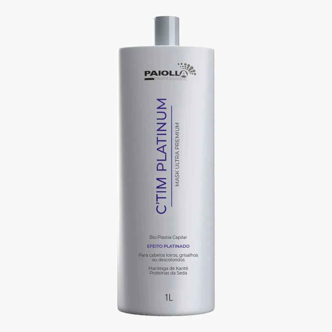 Hair Bioplasty Discolored Gray Platinum Blond C'TIM Progressive 1L - Paiolla