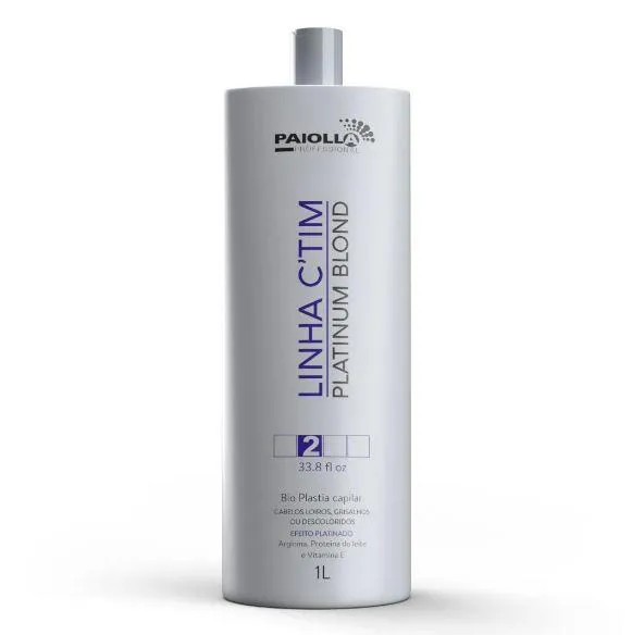 Hair Bioplasty Discolored Gray Platinum Blond C'TIM Progressive 1L - Paiolla