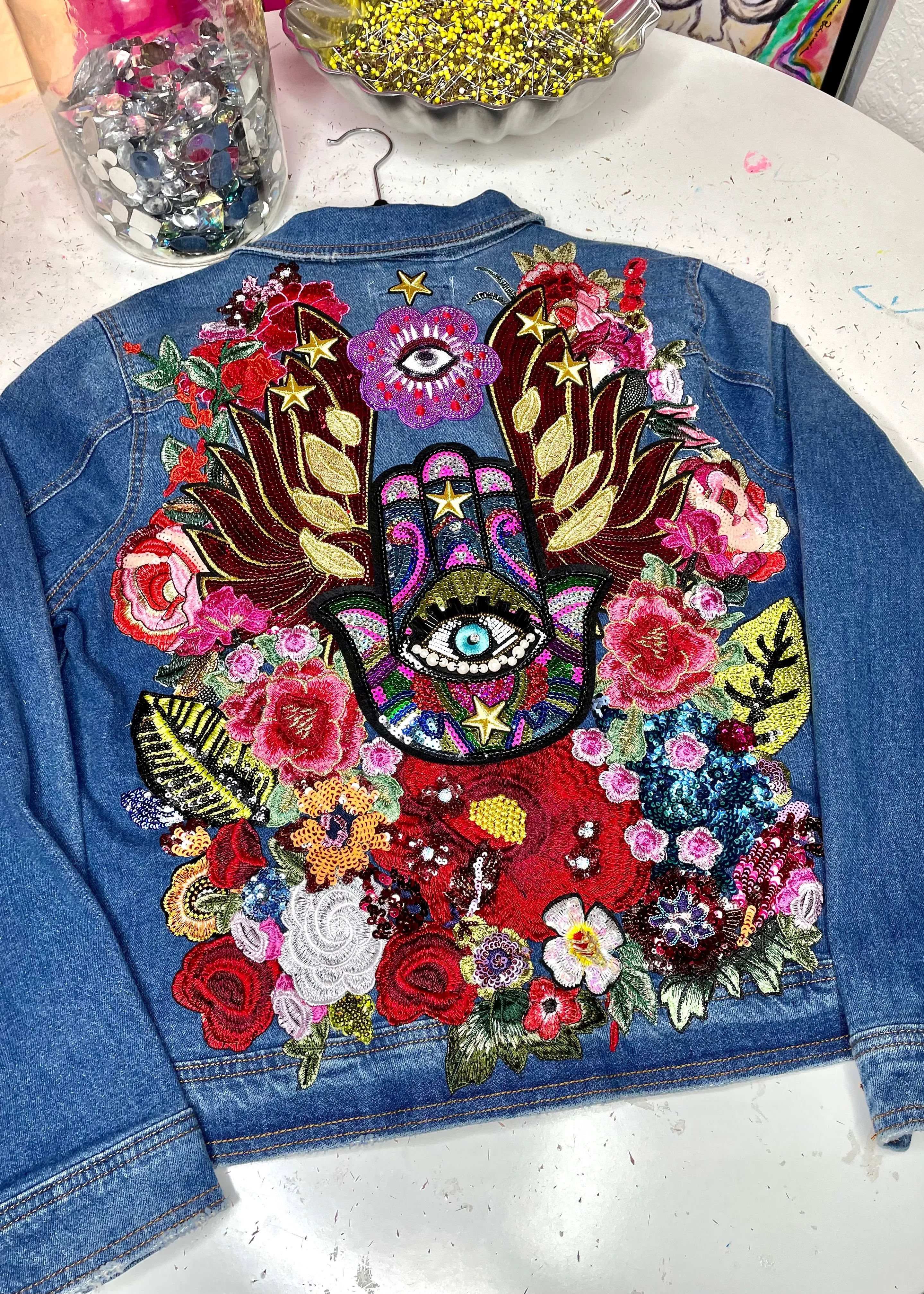Hamsa Love Denim Jacket