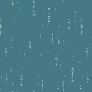 Hooked Symbols Arranged in Teal by Mathew Boudreaux