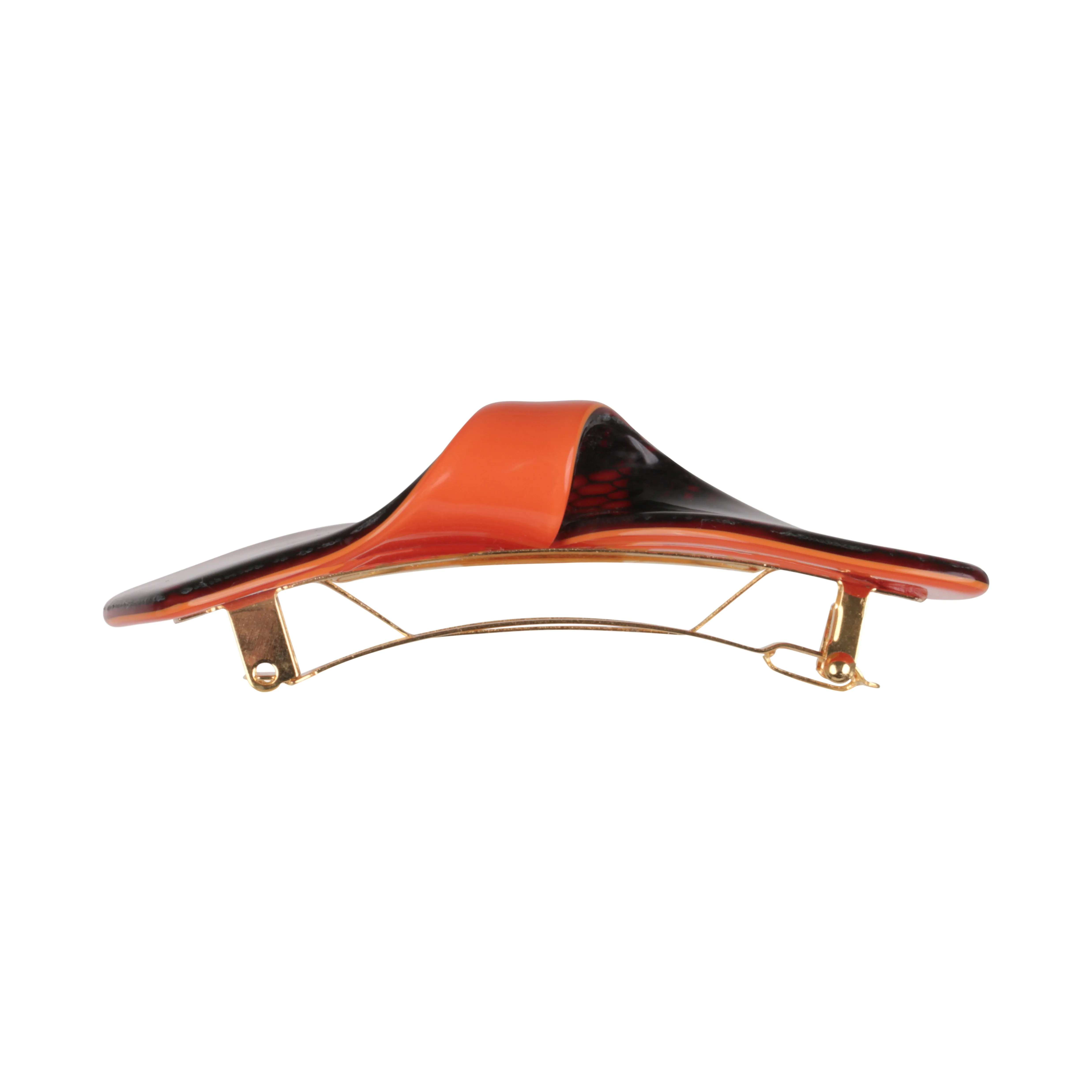 Julia Large Dentelle Orange Bow Hair Clip