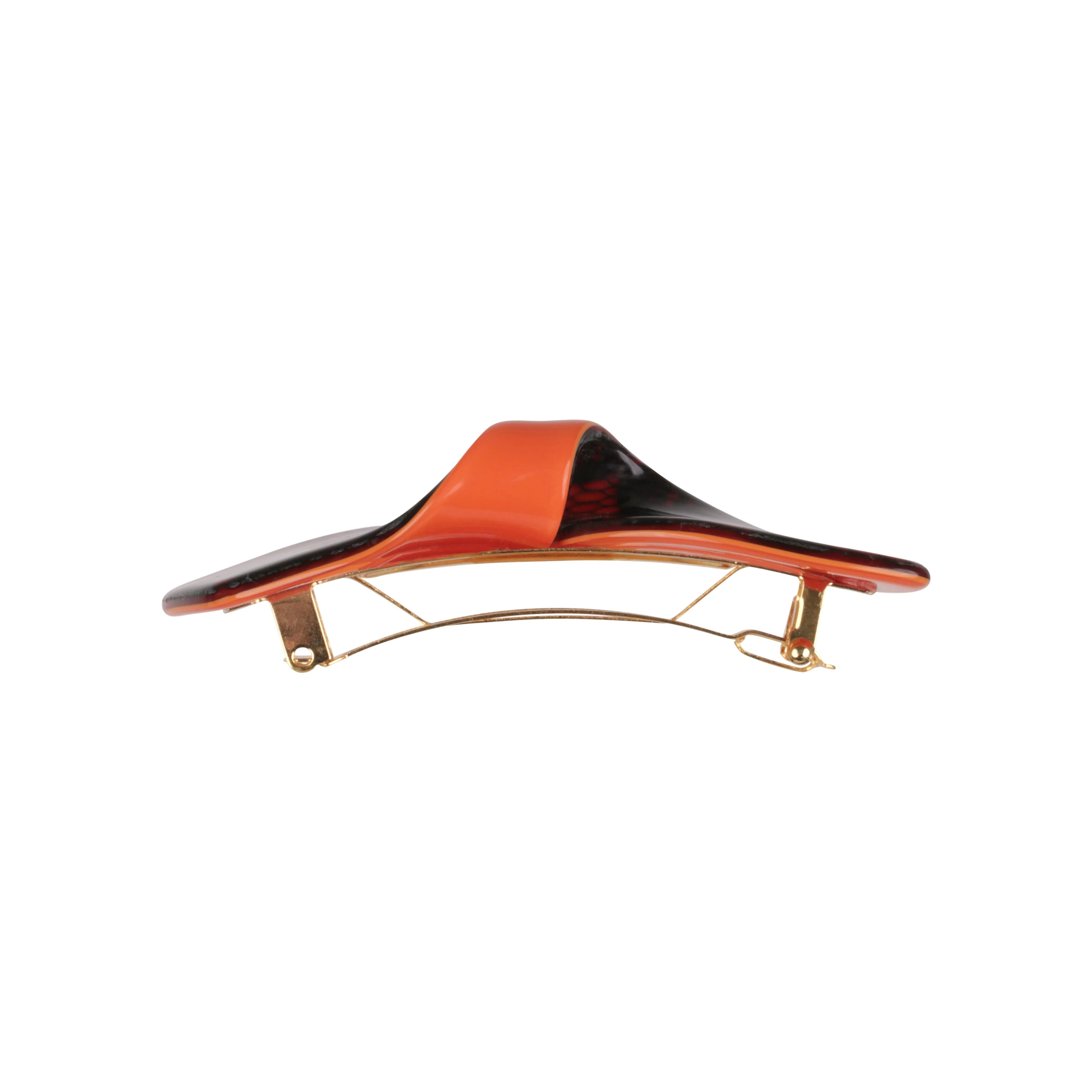 Julia Small Dentelle Orange Bow Hair Clip