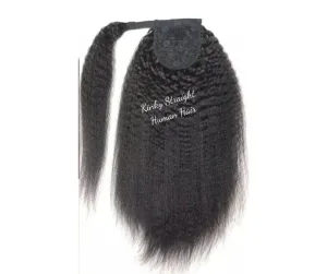 Kinky Straight Ponytail 18" | Human Hair Extension | 100 % USA Made