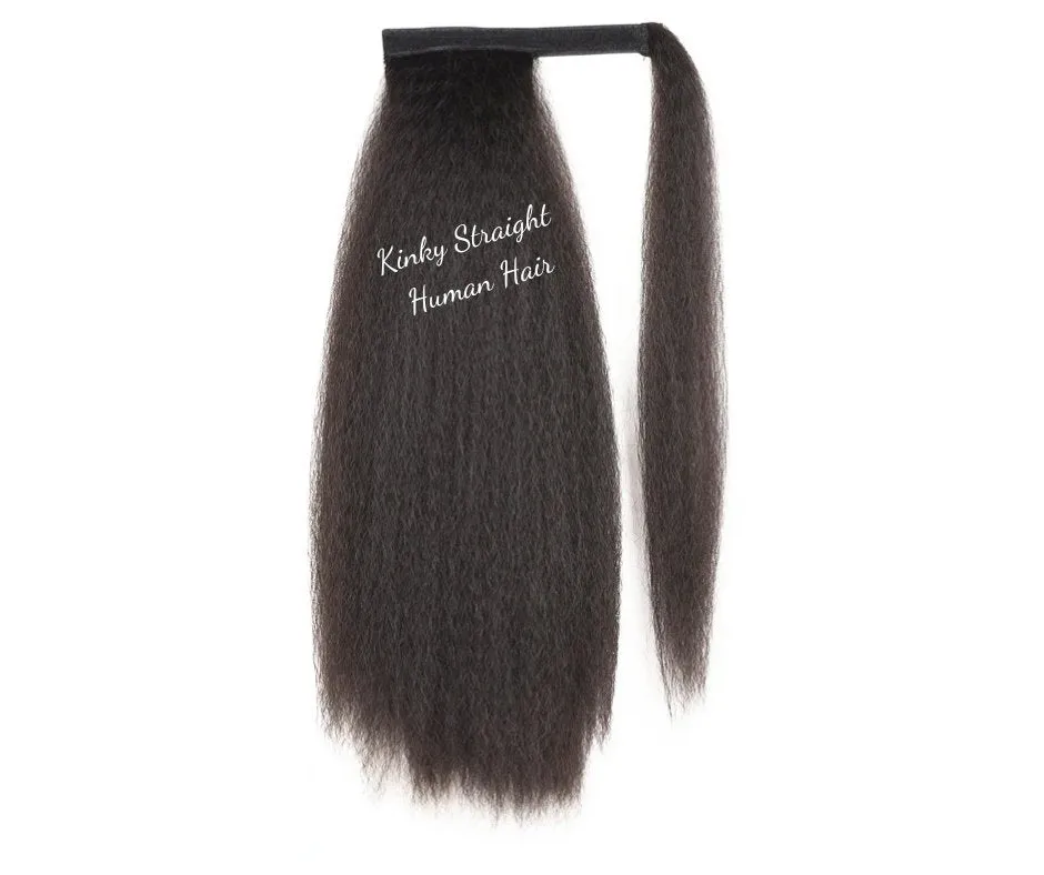 Kinky Straight Ponytail 18" | Human Hair Extension | 100 % USA Made