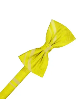 Lemon Striped Satin Kids Bow Tie