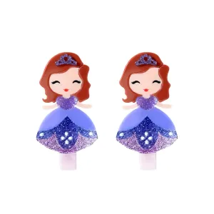Lilies & Roses Cute Doll Clip Set - Doll with Purple Dress