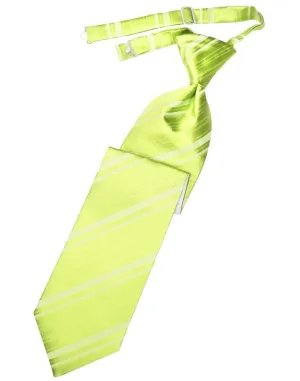 Lime Striped Satin Kids Necktie
