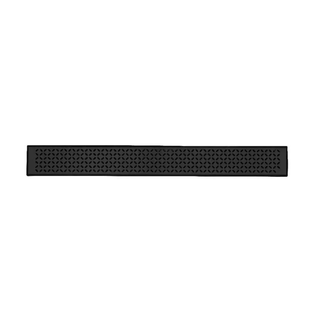 Lotus Delmar Standard Length Plain Edge Linear Shower Drain - Floor Mount - 24" Stainless Steel/Black