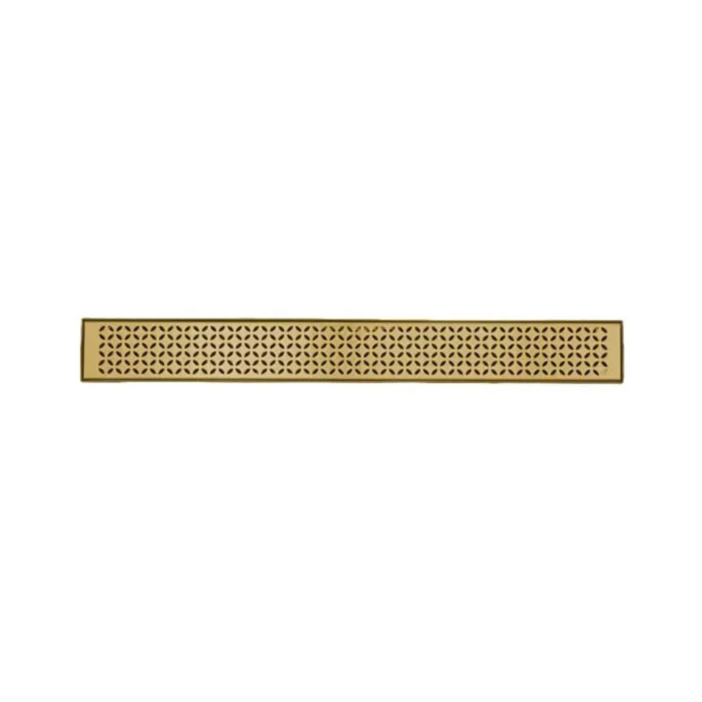 Lotus Delmar Standard Length Plain Edge Linear Shower Drain - Floor Mount - 28" Stainless Steel/Gold