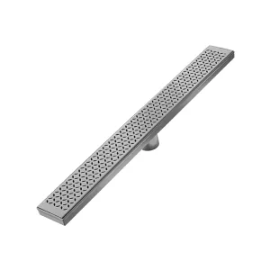 Lotus Delmar Standard Length Plain Edge Linear Shower Drain - Floor Mount - 32" Stainless Steel/Satin