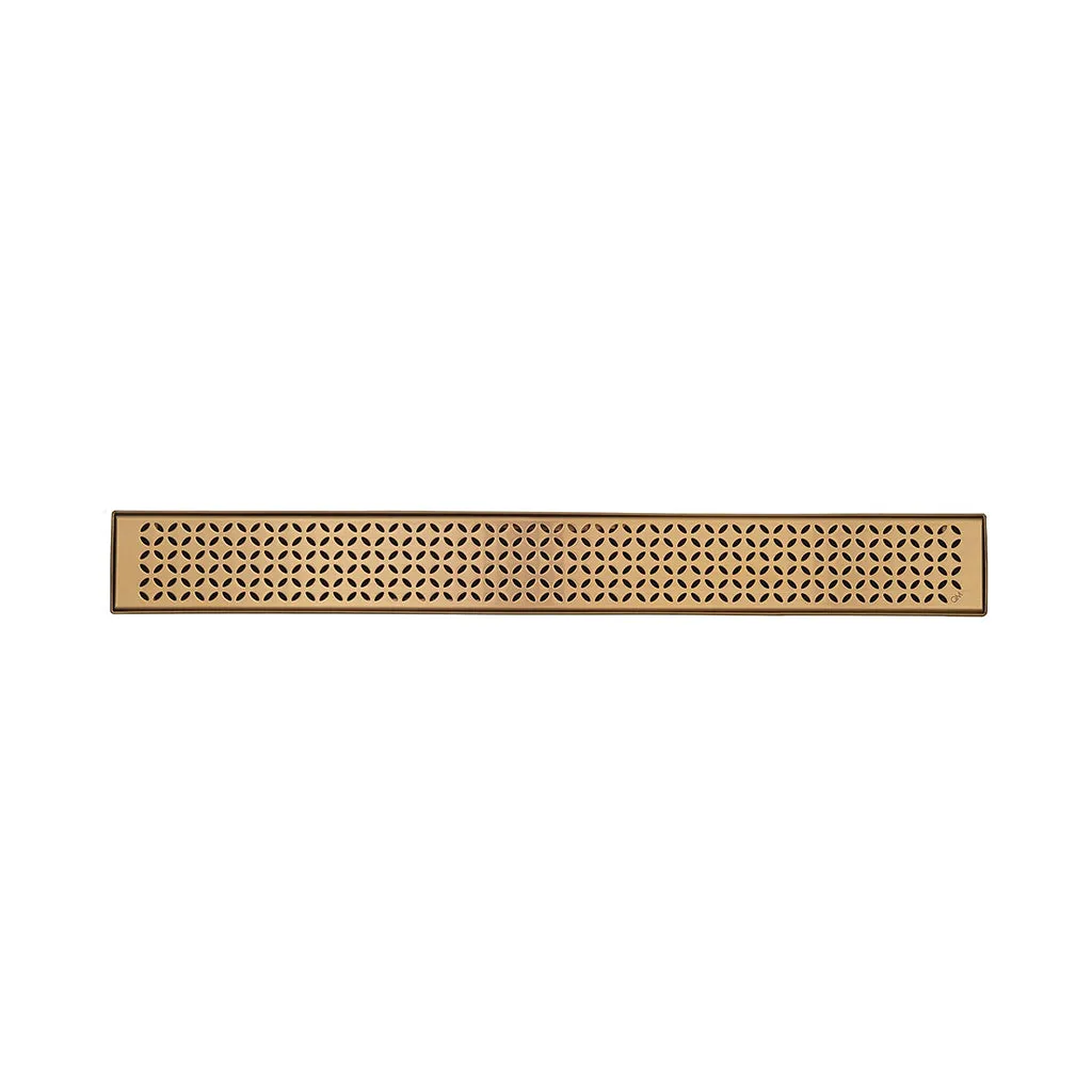 Lotus Delmar Standard Length Plain Edge Linear Shower Drain - Floor Mount - 36" Stainless Steel/Bronze