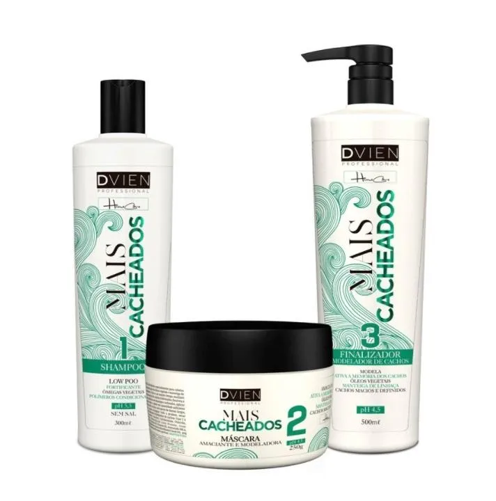 Mais Cacheados Curly Hair Home Care Curls Treatment 3 Itens - D'vien Cosmetics