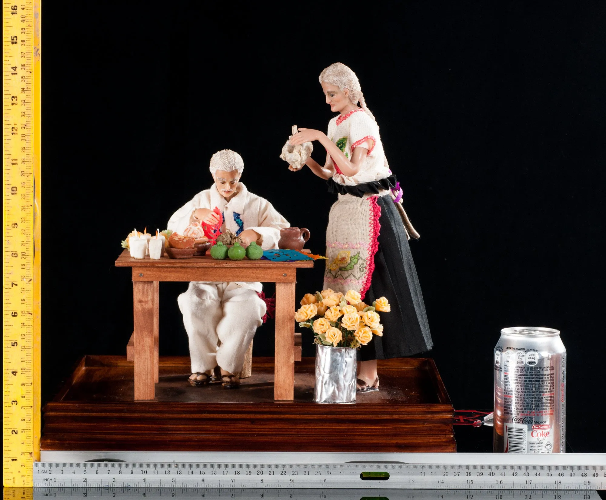 Mexican Art Wax Sculpture Couple Making day of the Dead Altar