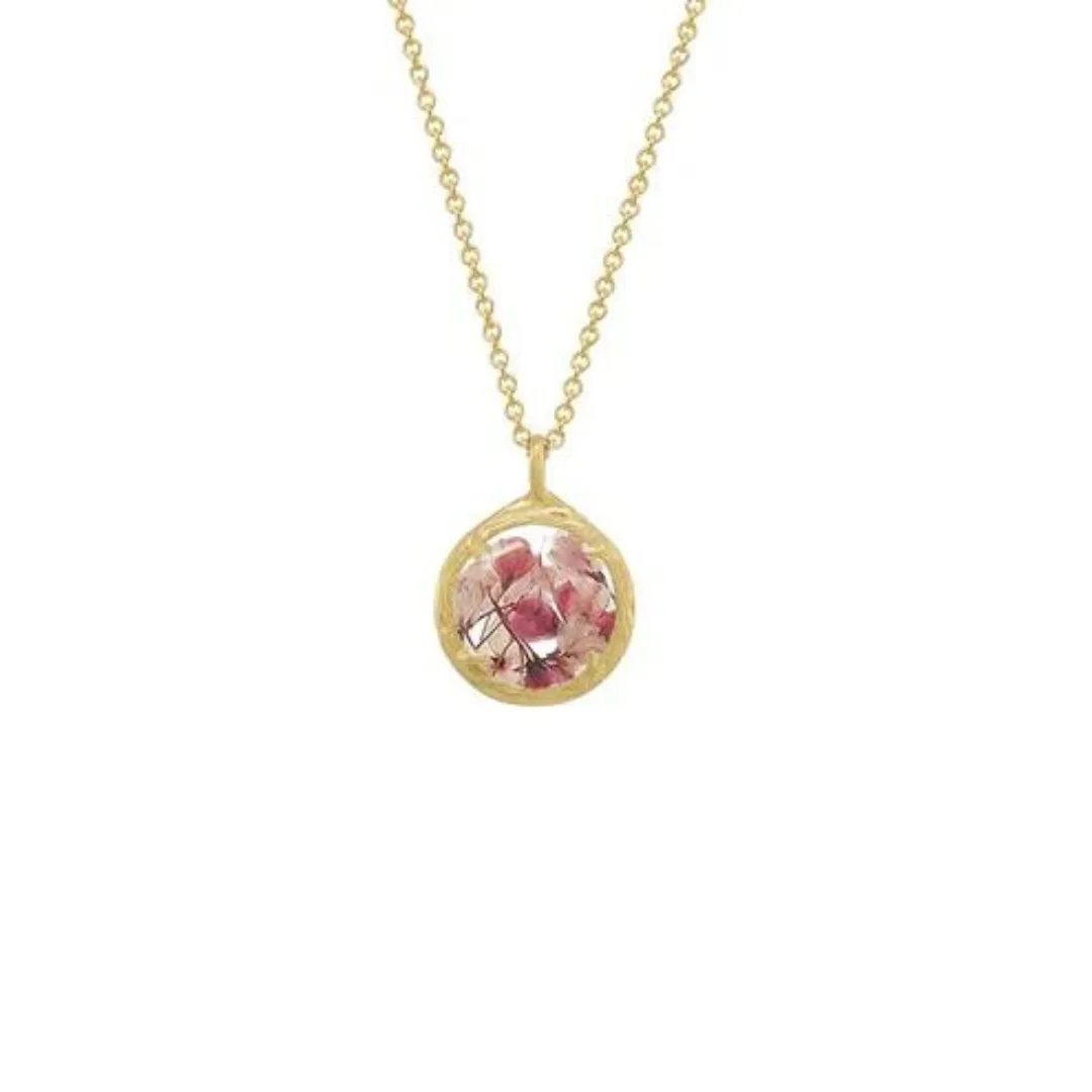 Mini Botanical Blushing Blossoms Vermeil Necklace