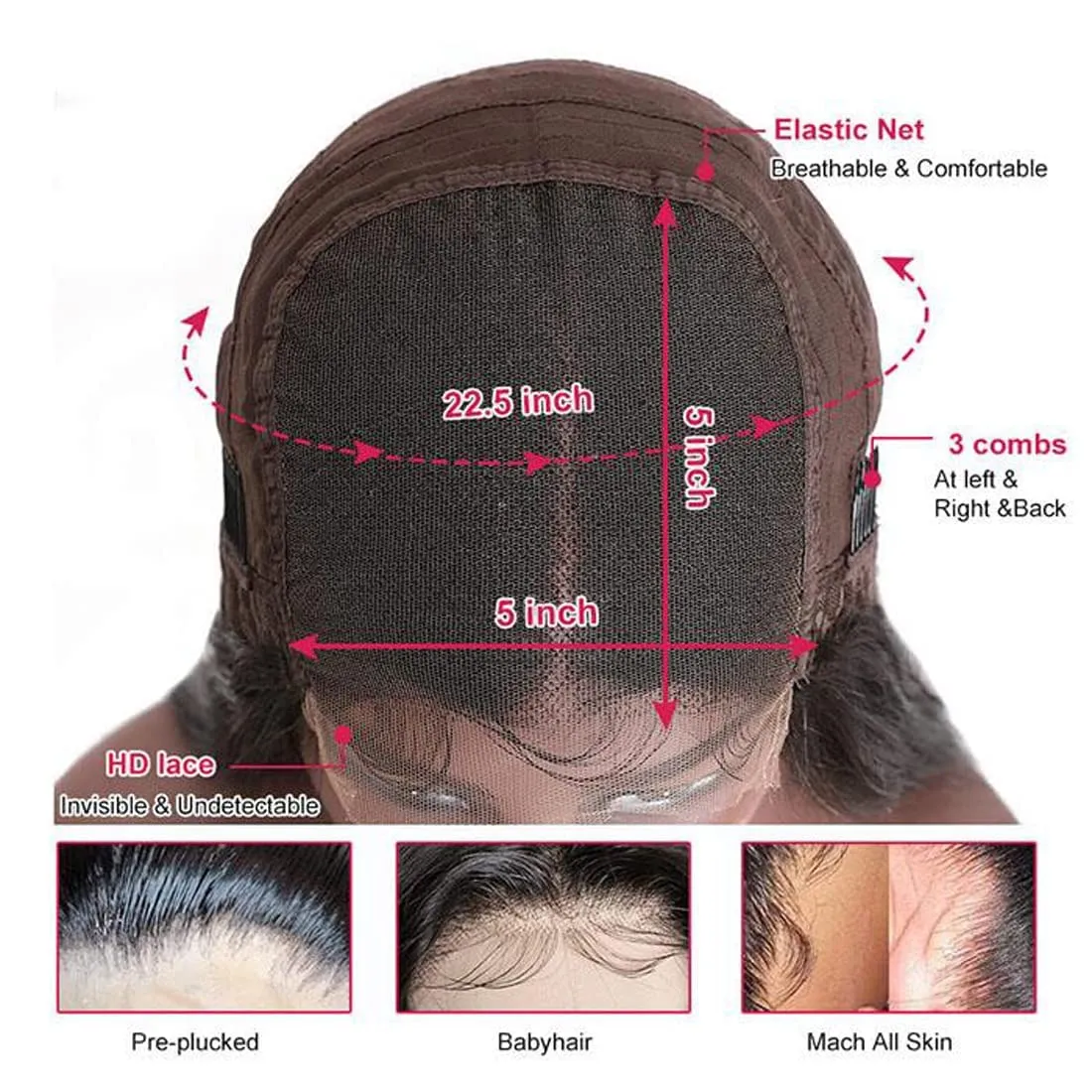 Modern Show Black Loose Wave 5x5 HD Closure Wig Human Hair