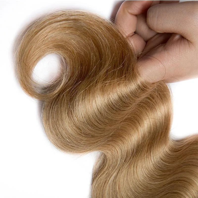 Modern Show Black Roots Strawberry Blonde Body Wave Hair 1 Bundle Brazilian Human Hair Weave