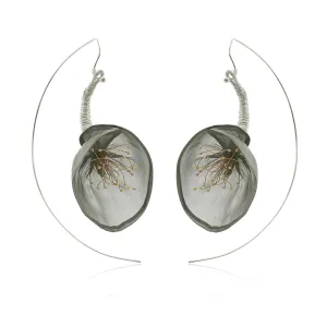 Mysterium Collection Steel Mesh Flower Earrings