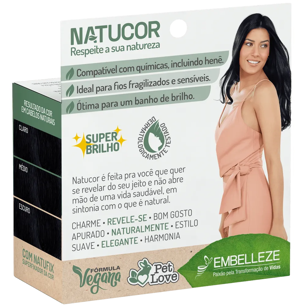 Natucor Hair Dye Naturally Elegant Bluish Black Kit