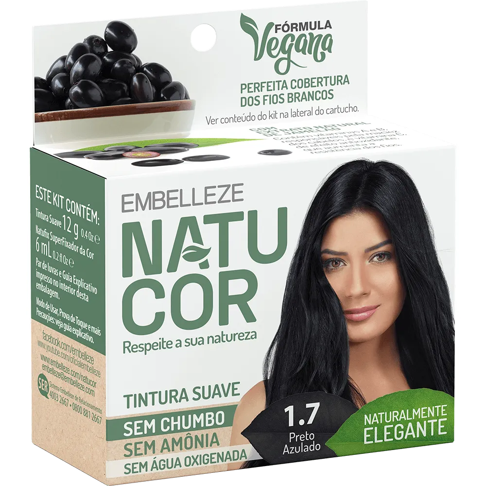 Natucor Hair Dye Naturally Elegant Bluish Black Kit