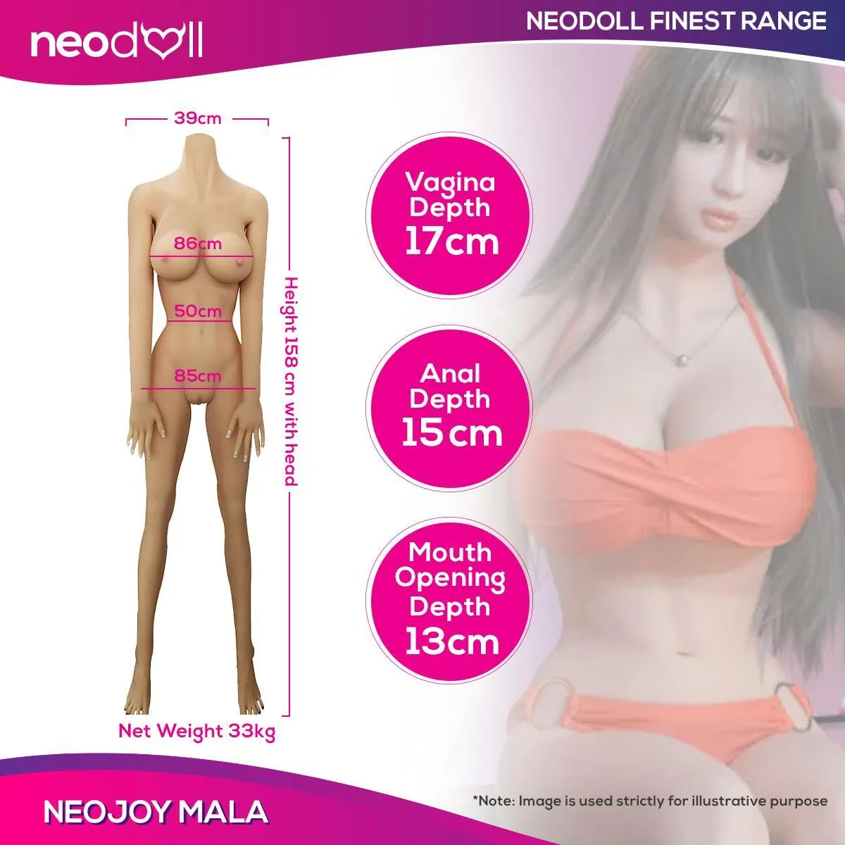 Neodoll Finest Mala - Realistic Sex Doll - 158cm