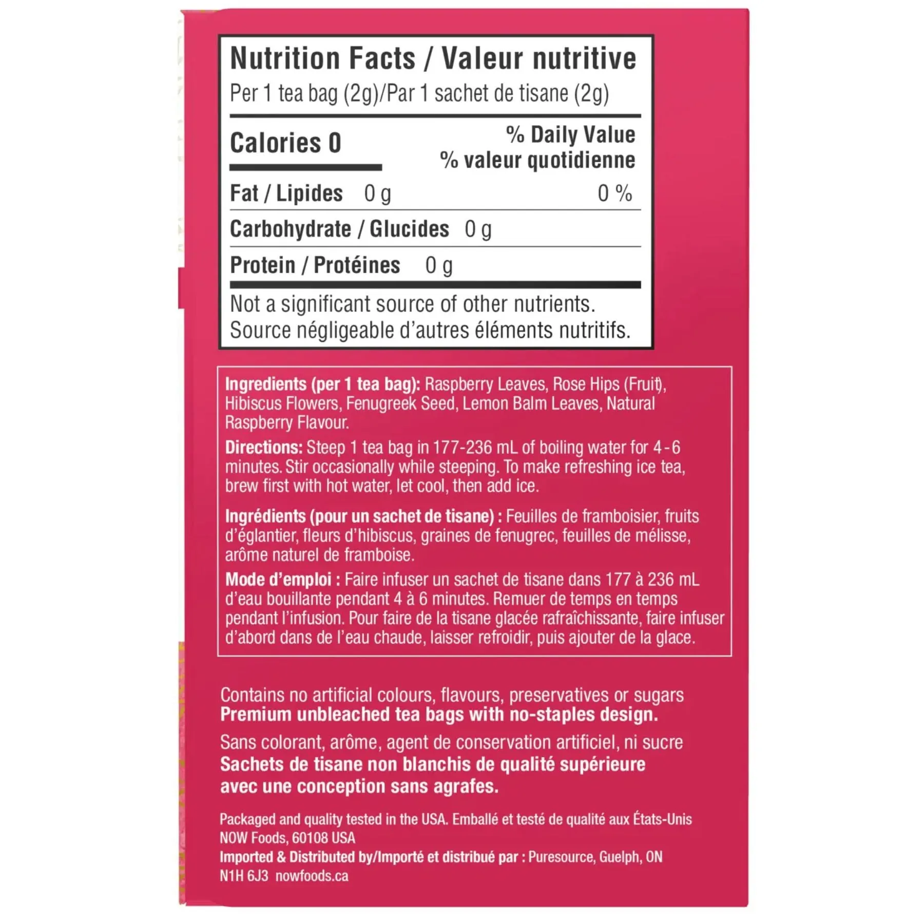 NOW Red Raspberry Tea 24ct