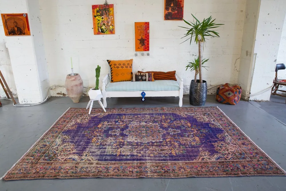 Old Demirci Oushak Rug 6.9ftx9.9ft