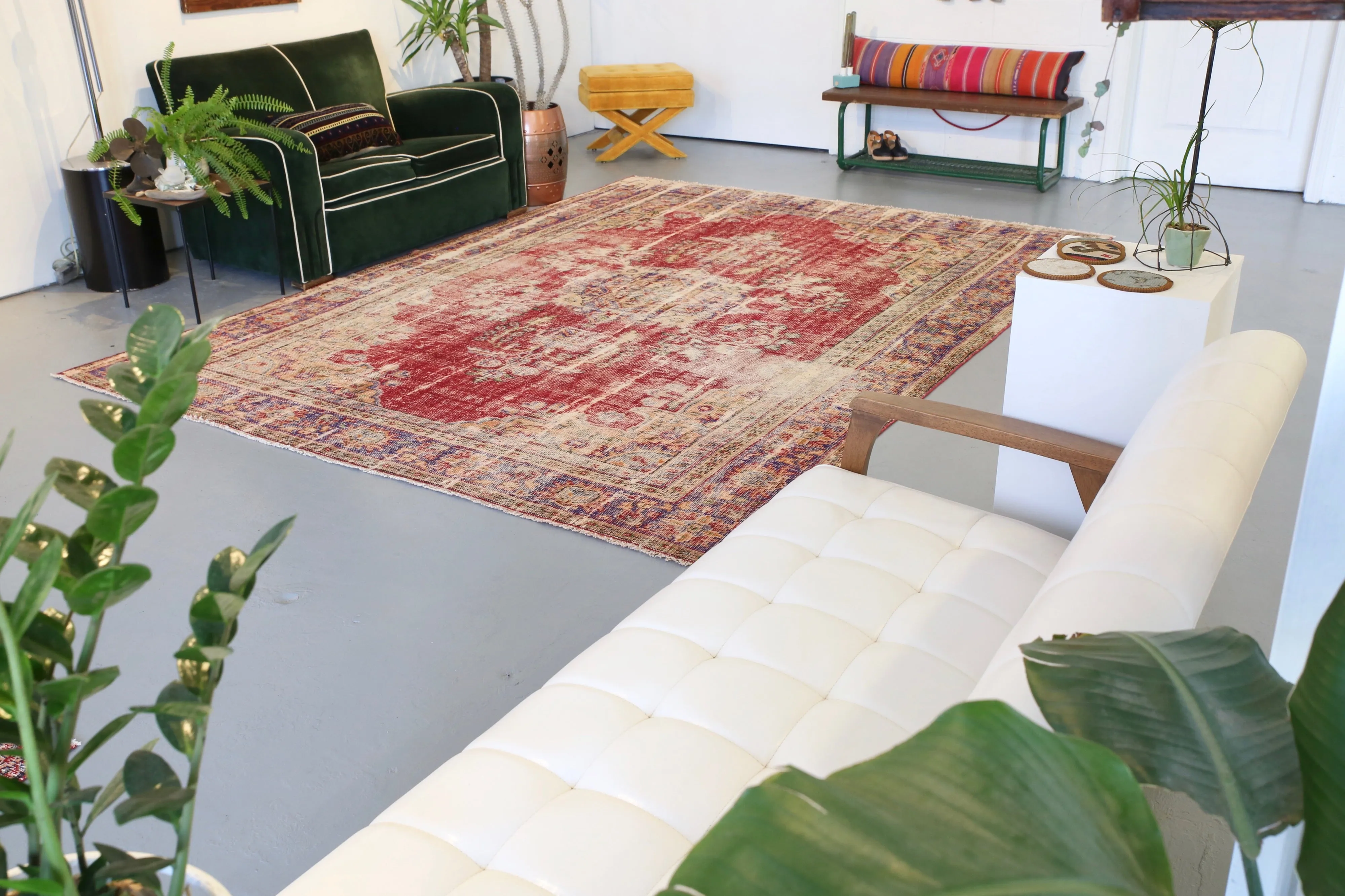 Old Demirci Oushak Rug 7.9ftx10.5ft
