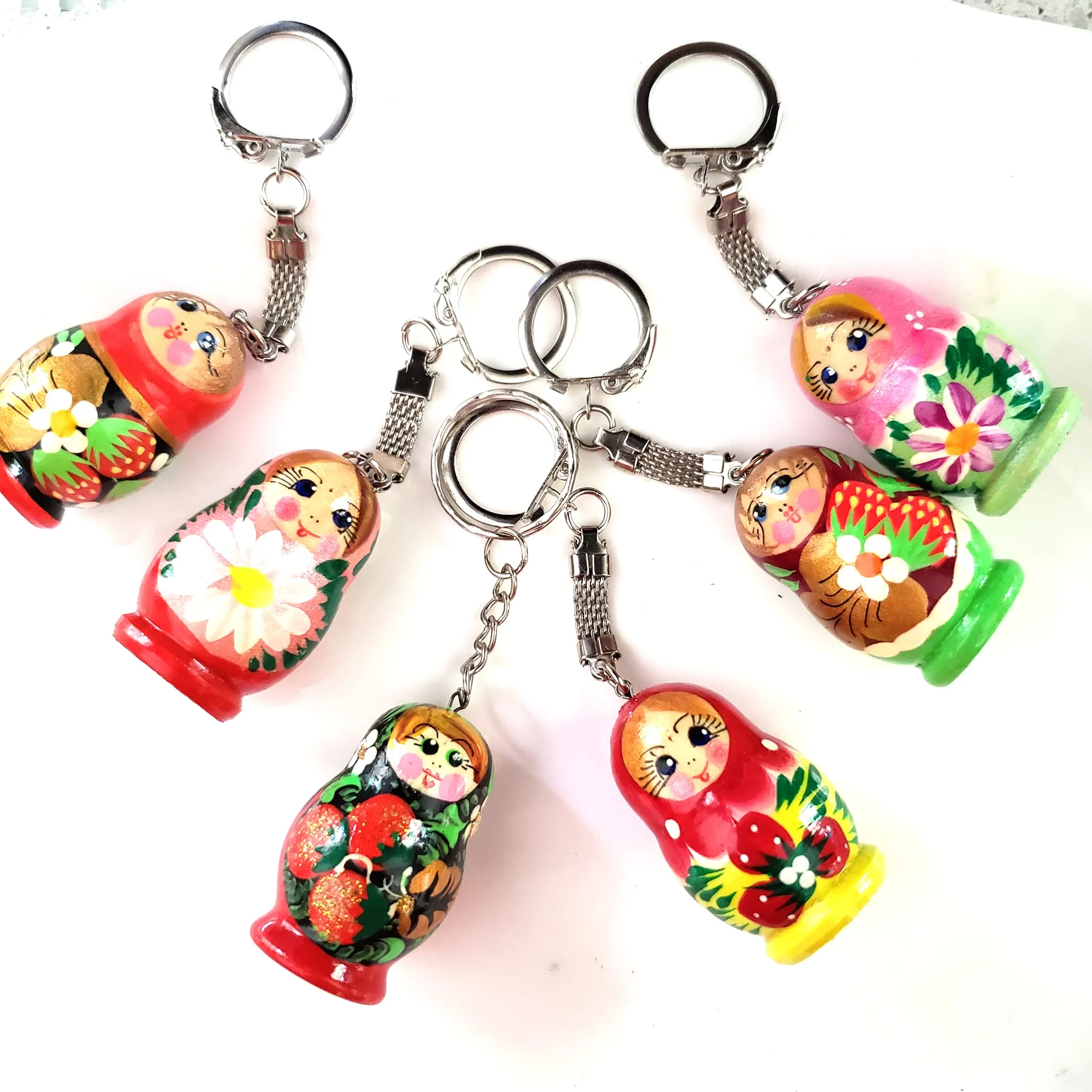 One (1) Hand Painted Russian Key Chain in Assorted Color