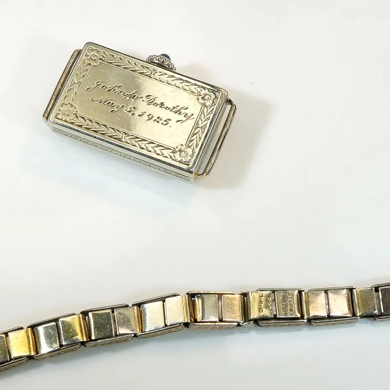Ornate Ladies' Gruen Watch with Deco Details in White Gold