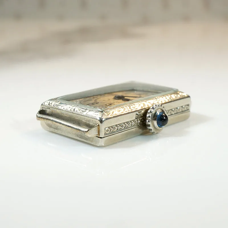 Ornate Ladies' Gruen Watch with Deco Details in White Gold