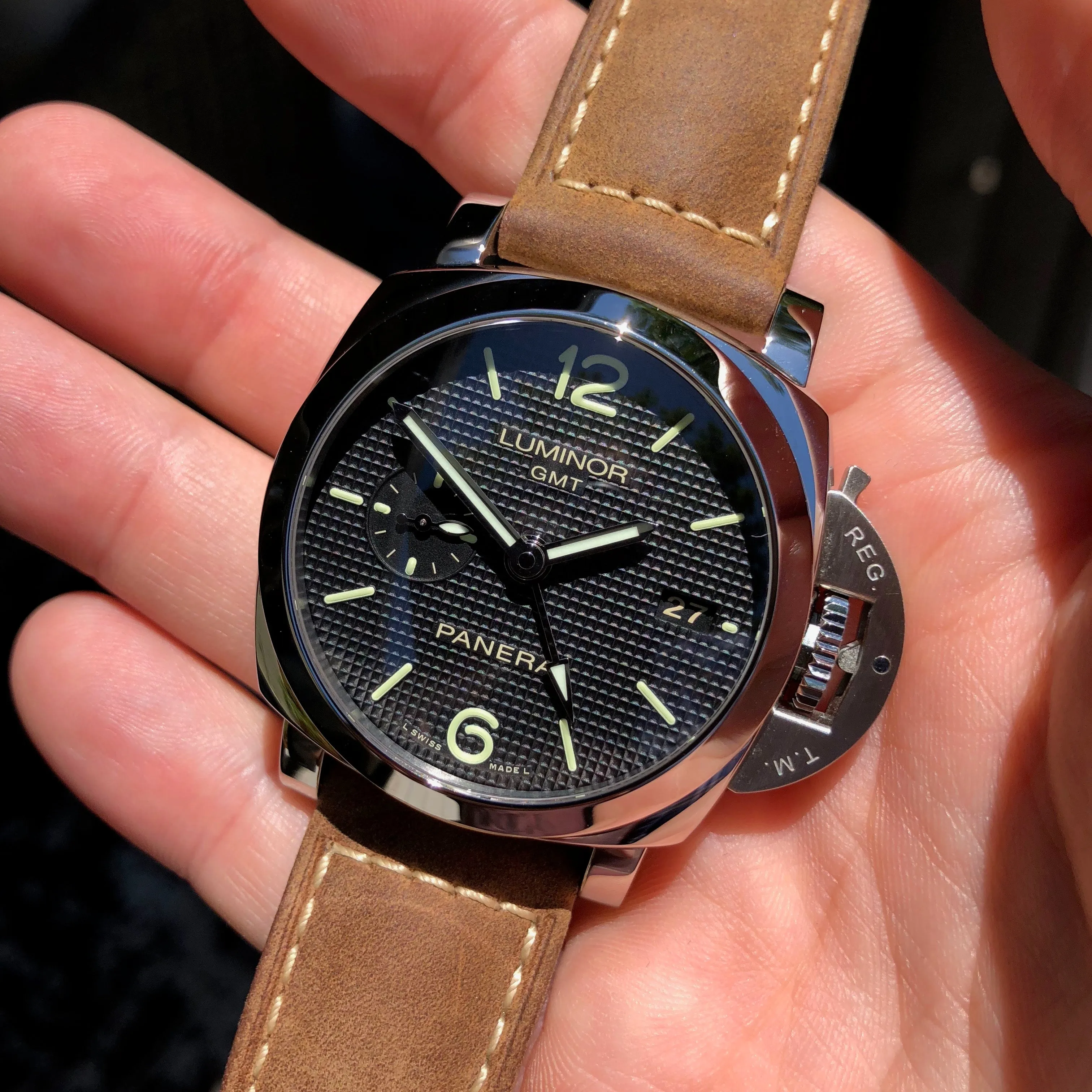 Panerai Luminor 1950 PAM 535 GMT 3 Days Automatic 42mm Wristwatch Box Papers