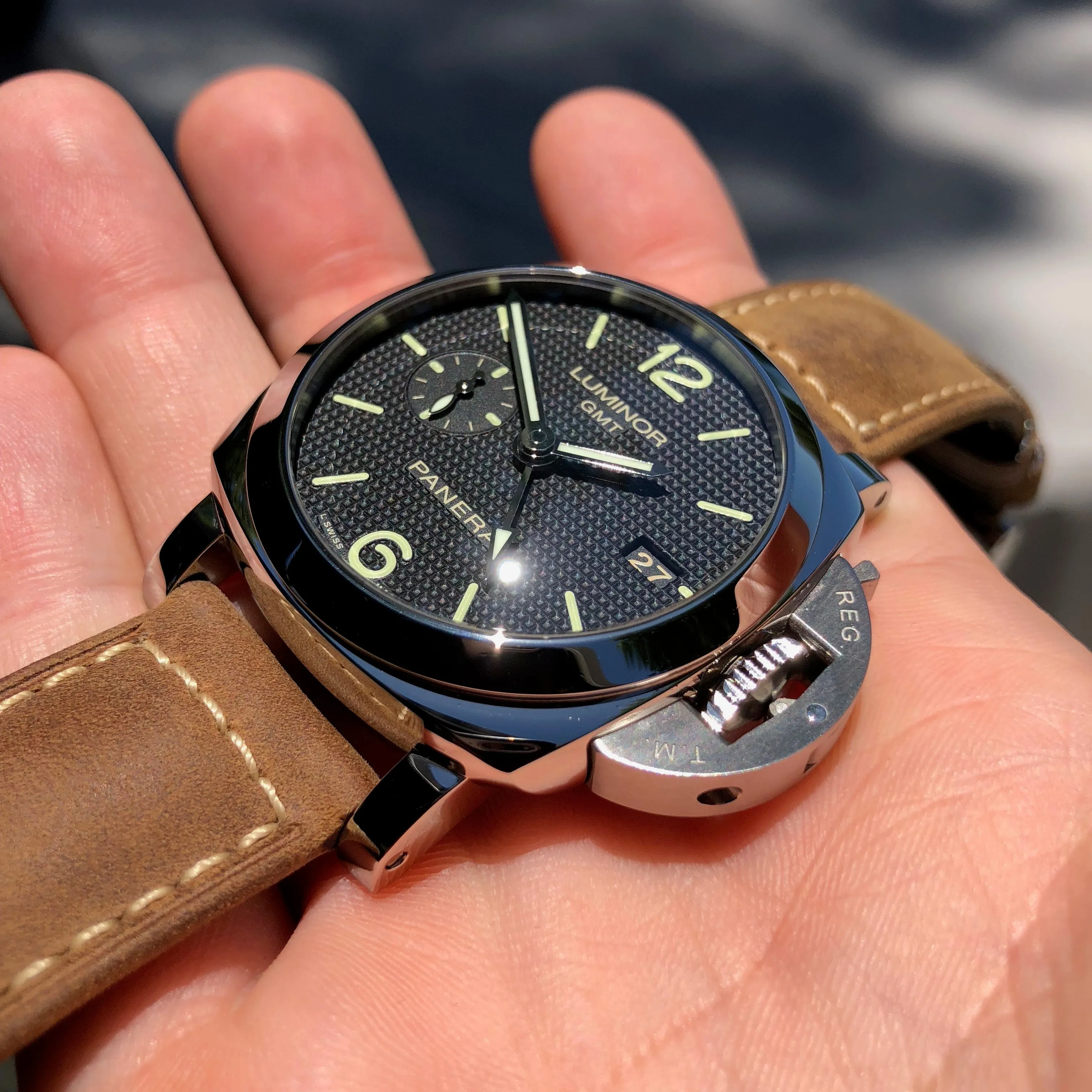 Panerai Luminor 1950 PAM 535 GMT 3 Days Automatic 42mm Wristwatch Box Papers