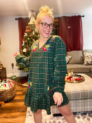 Pine Embroidered Dress