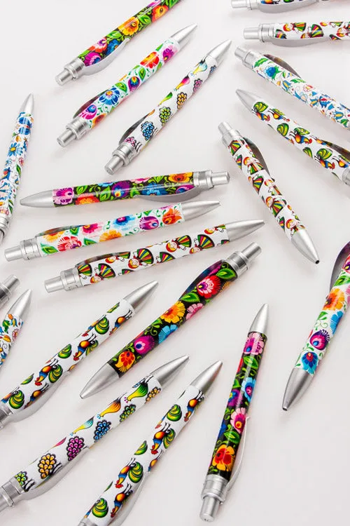 Polish Lowicz Folk Art Pen (White Lowicz)