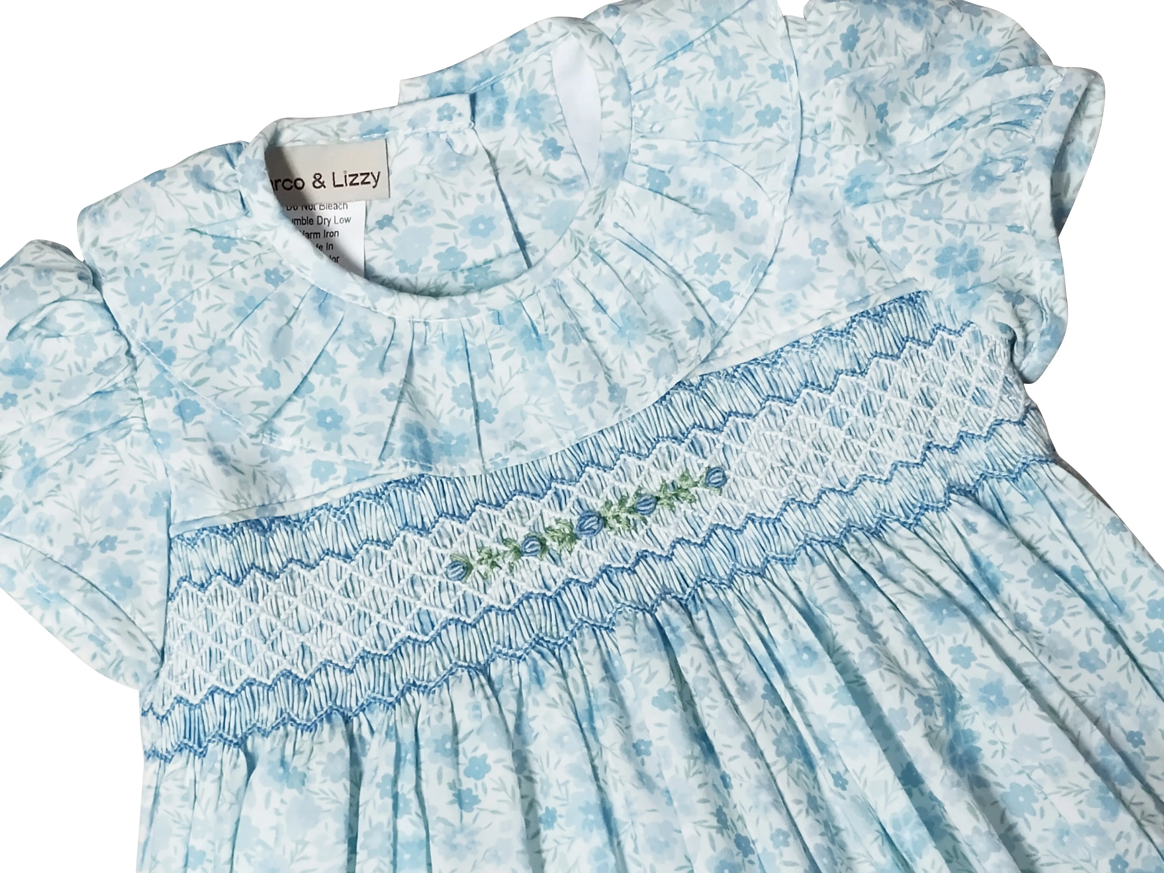 "Carly & Ronnie" Smocked Baby Girl Bubble