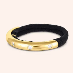 "Claire" Highly Polished Round Cut Cubic Zirconia Hair Tie Cuff