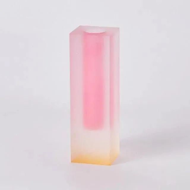Rainbow Pillar Glass Bud Vase