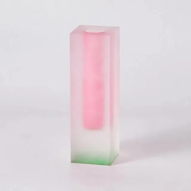 Rainbow Pillar Glass Bud Vase