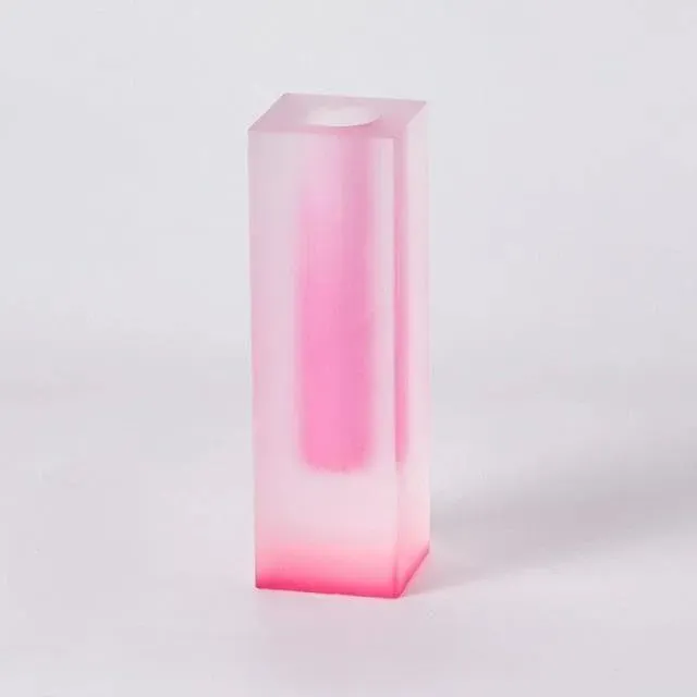 Rainbow Pillar Glass Bud Vase