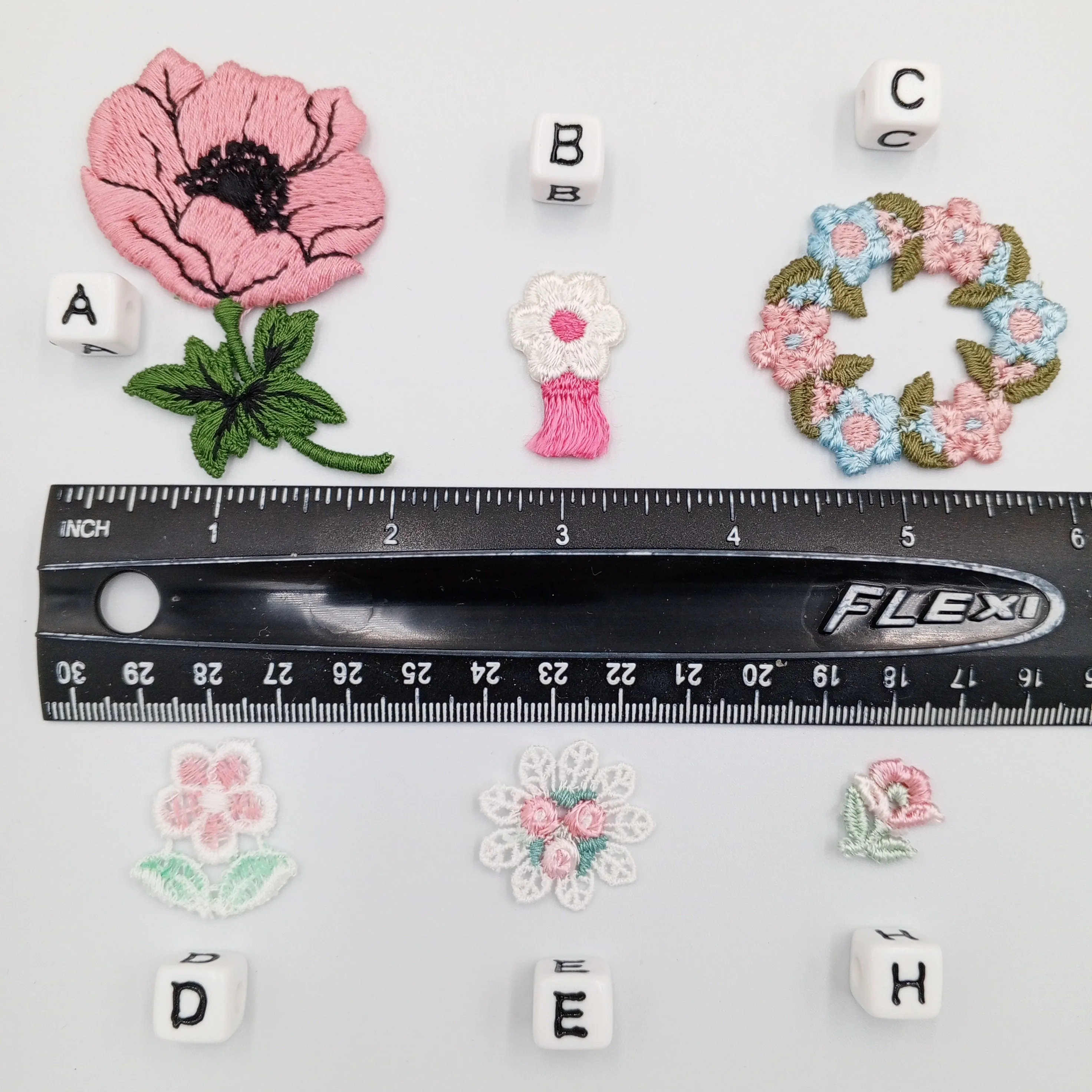 Rosy pink Authentic Vintage Flower wreath pale pink Applique patches for DIY sewing and crafting projects 1003