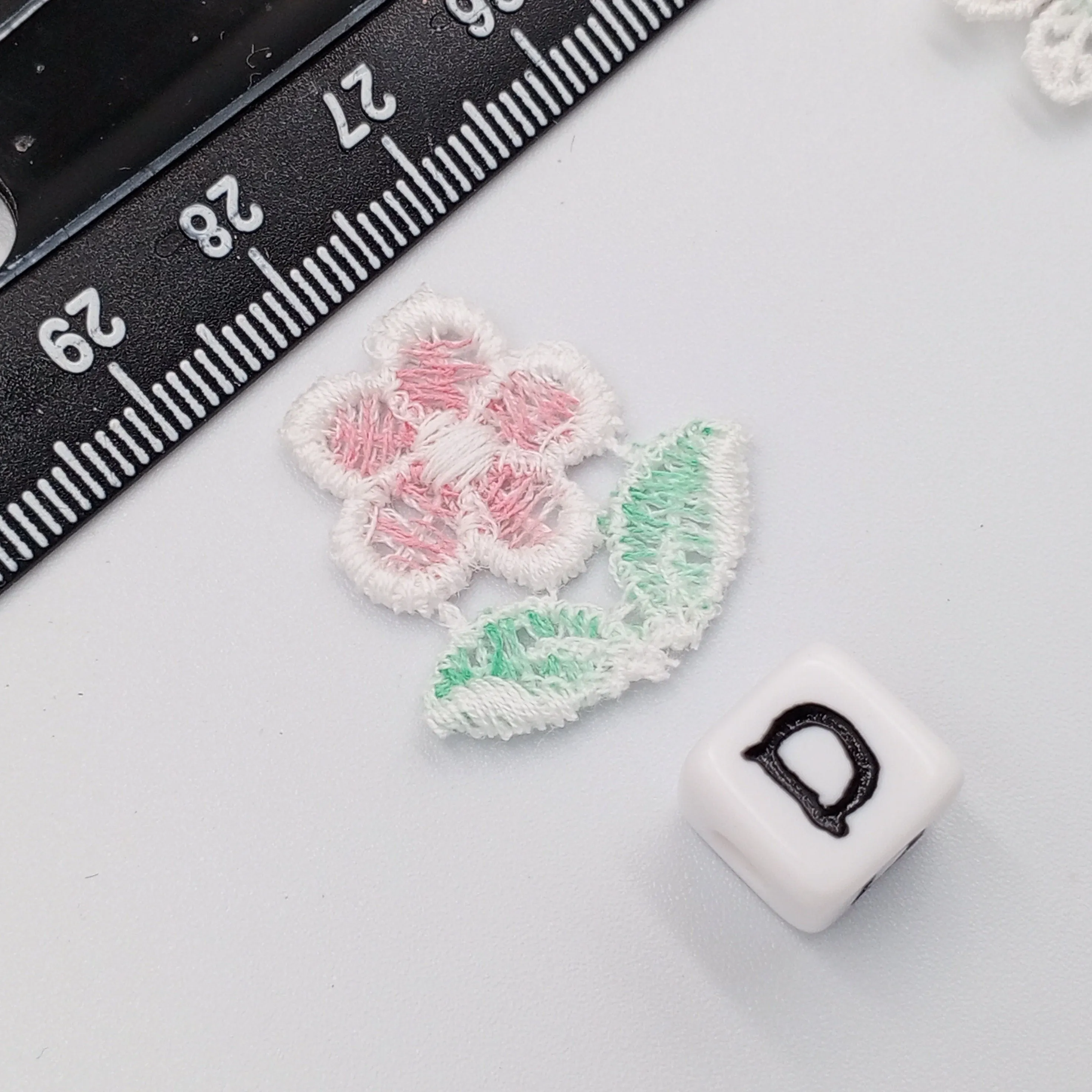 Rosy pink Authentic Vintage Flower wreath pale pink Applique patches for DIY sewing and crafting projects 1003