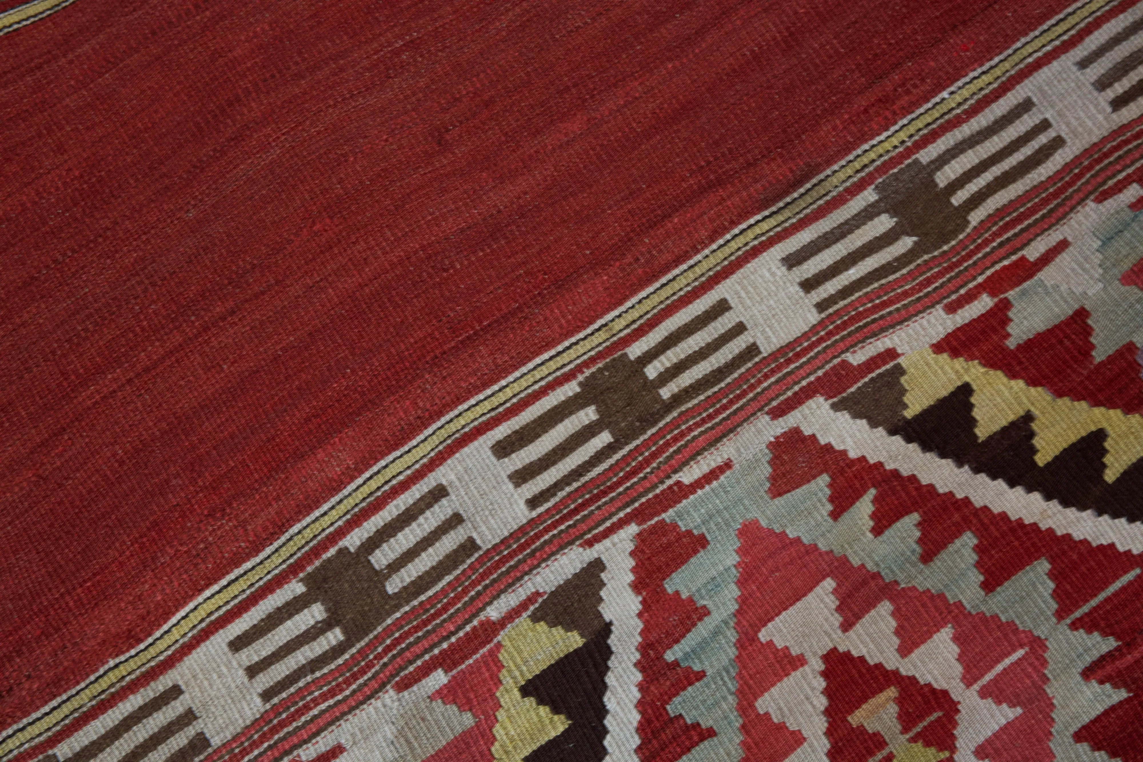 Semi-antique Fethiye Kilim Rug 4'5"x7'5"