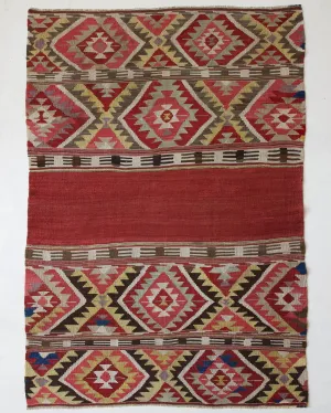 Semi-antique Fethiye Kilim Rug 4'5"x7'5"