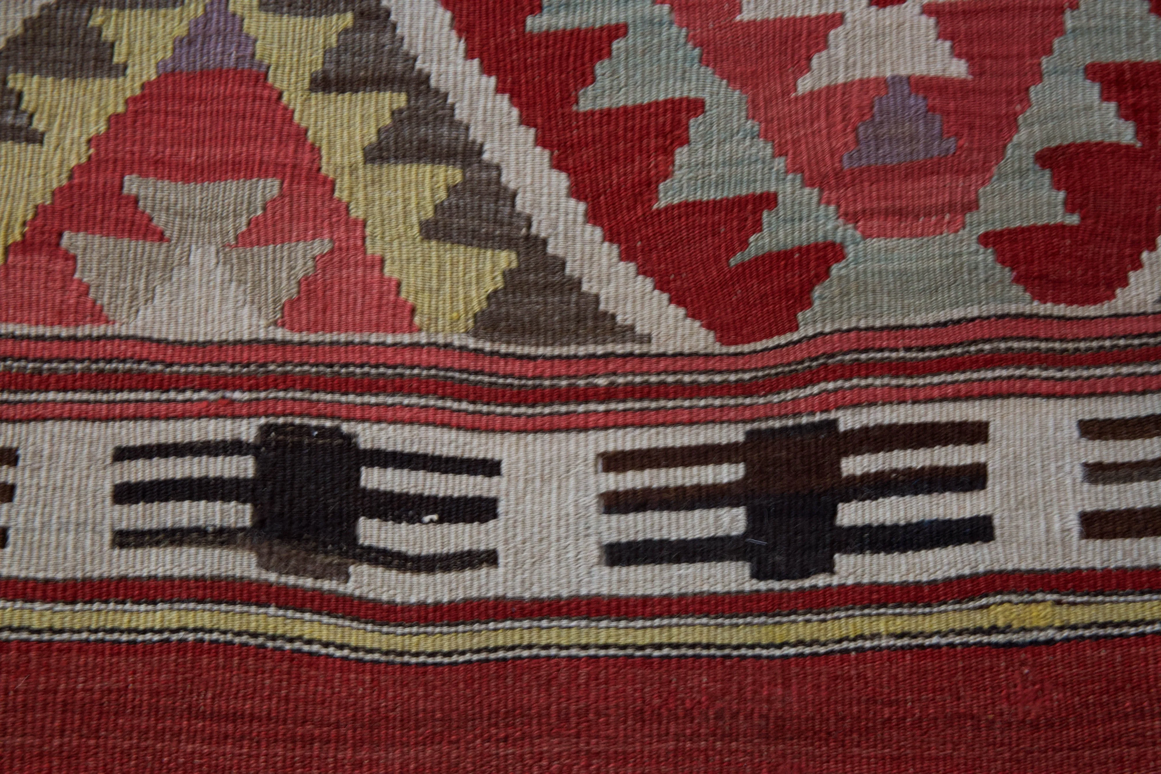 Semi-antique Fethiye Kilim Rug 4'5"x7'5"