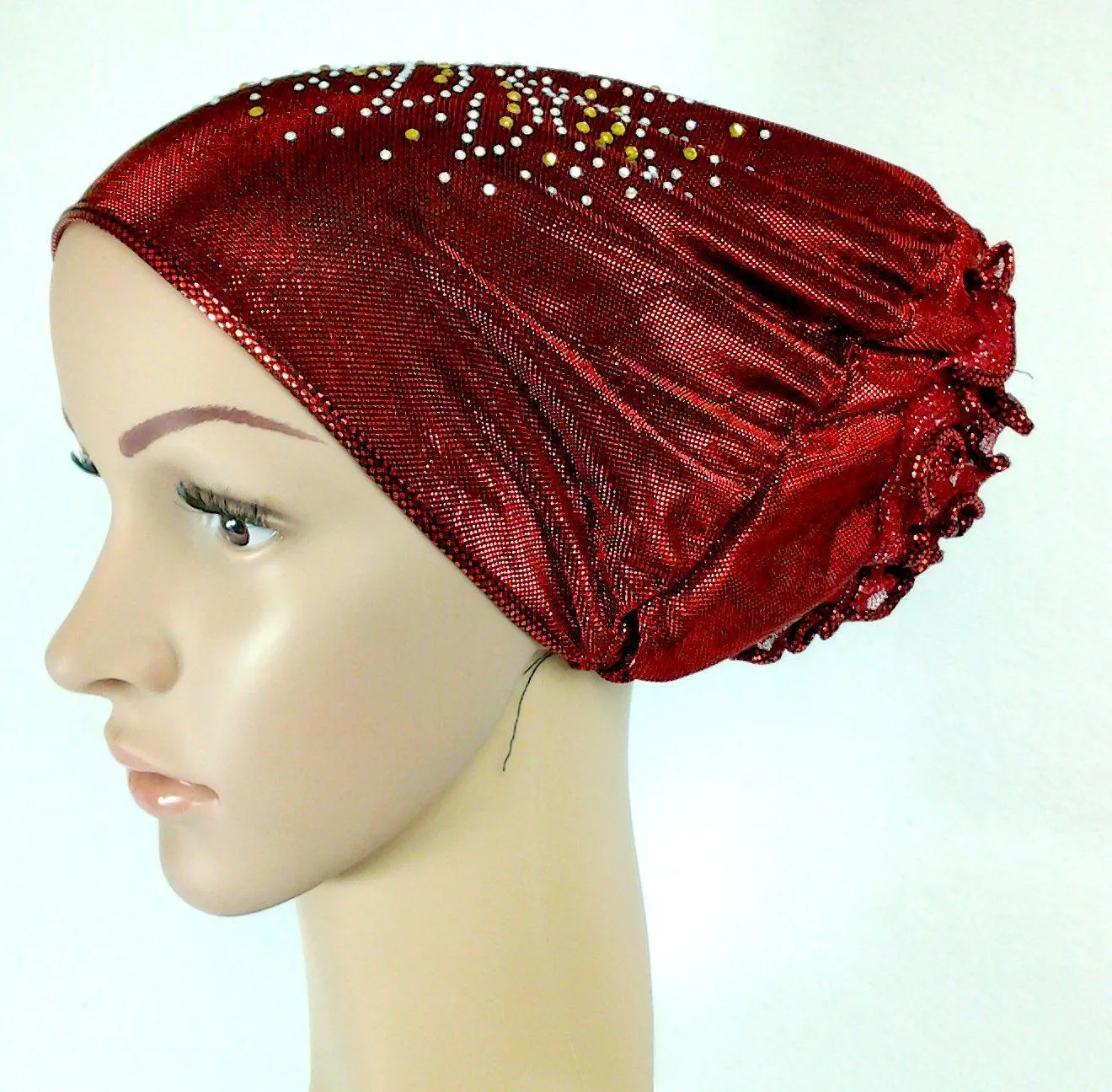 SHINING THREADS RHINESTONE Muslim Inner Caps Islamic Underscarf Hats Ninja Hijab