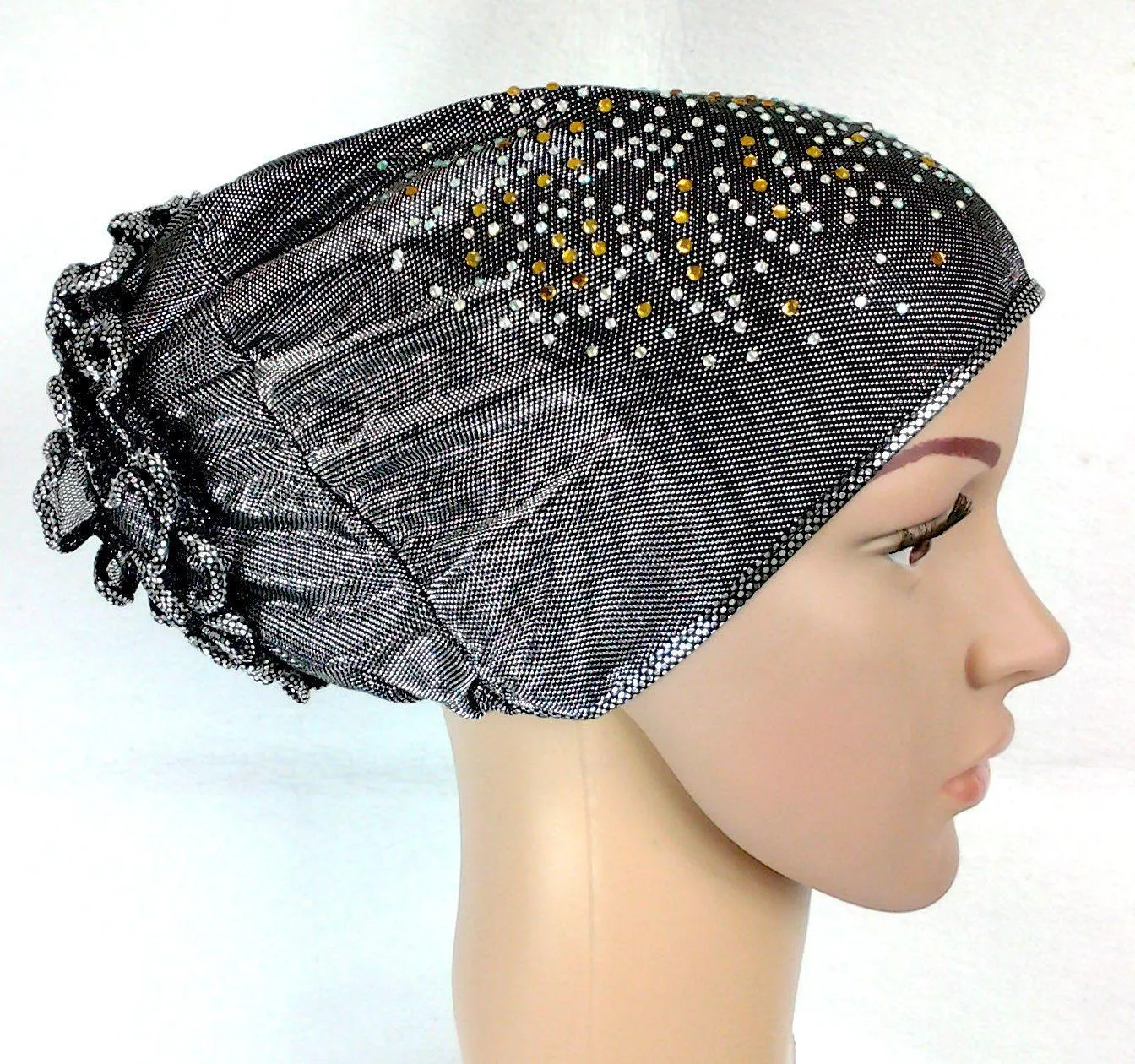 SHINING THREADS RHINESTONE Muslim Inner Caps Islamic Underscarf Hats Ninja Hijab