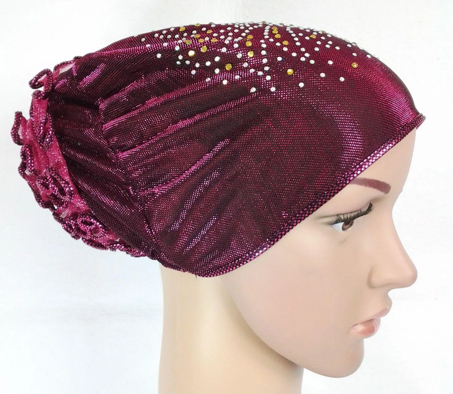 SHINING THREADS RHINESTONE Muslim Inner Caps Islamic Underscarf Hats Ninja Hijab