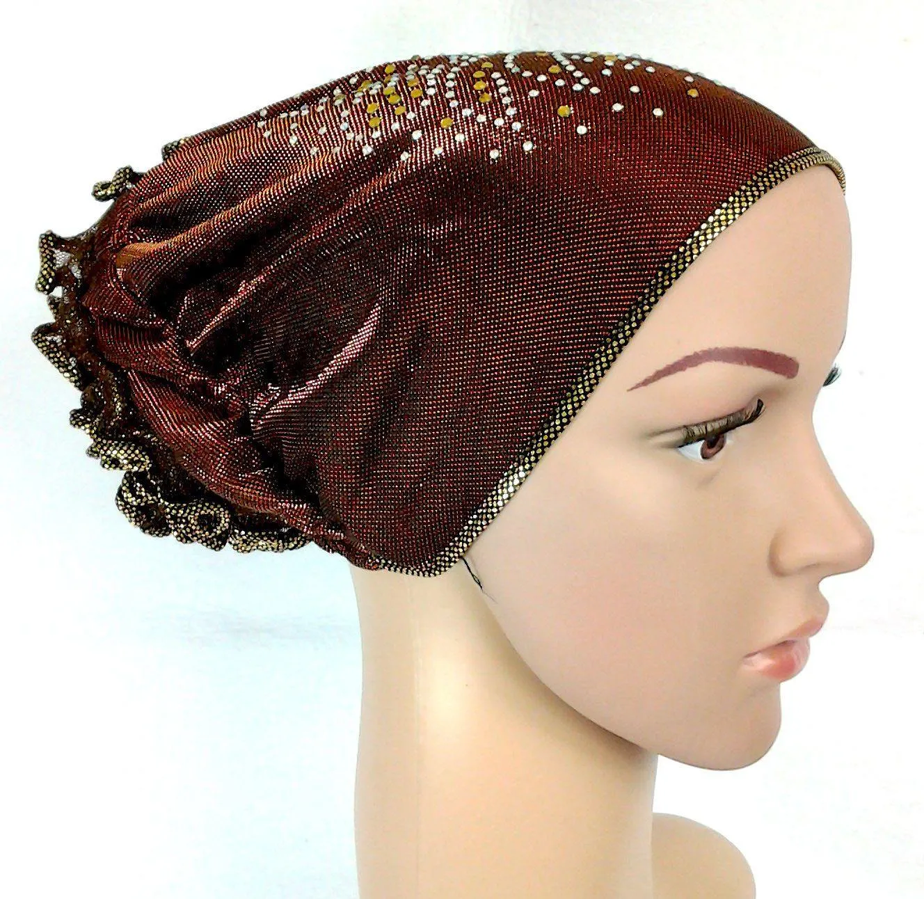 SHINING THREADS RHINESTONE Muslim Inner Caps Islamic Underscarf Hats Ninja Hijab